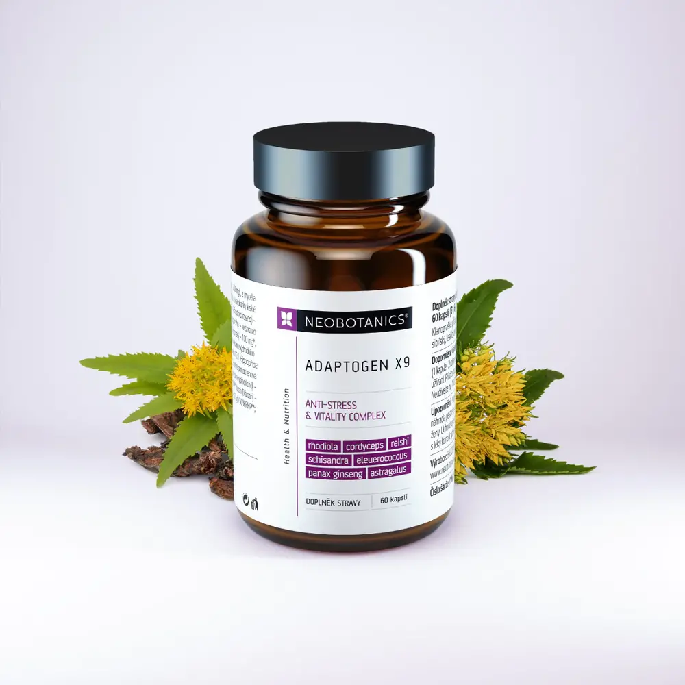 ADAPTOGEN X9, DOPLNĚK STRAVY, 60 KAPSLÍ, SKLO