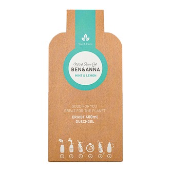 BEN&ANNA Sprchový gel v prášku (2×20 g) - Mint & Lemon S vůní citrusů a máty peprné