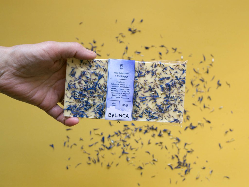 Bílá čokoláda s chrpou, 85 g
