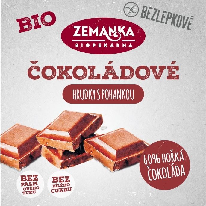 Bezlepkové Pohankové bio hrudky s čokoládou
