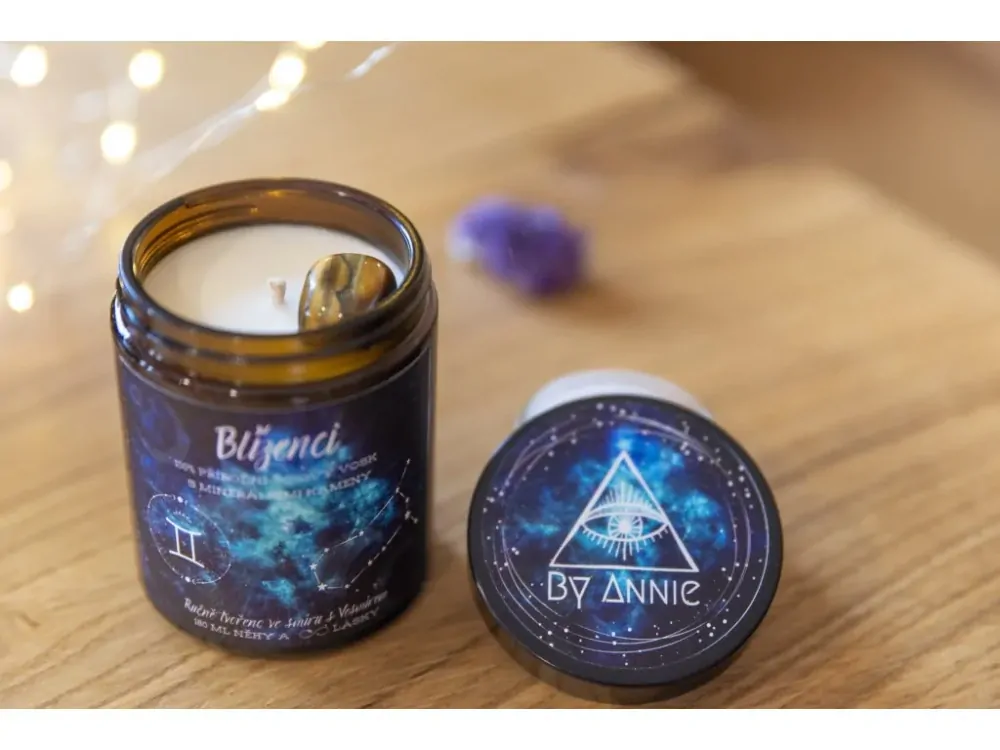 Astrologická sójová svíčka Blíženci, 180 ml