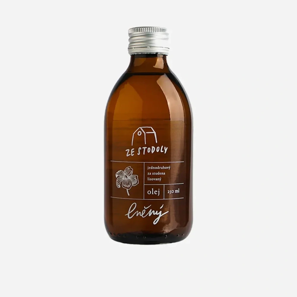 Lněný olej Nominal Ze stodoly za studena lisovaný, 250 ml
