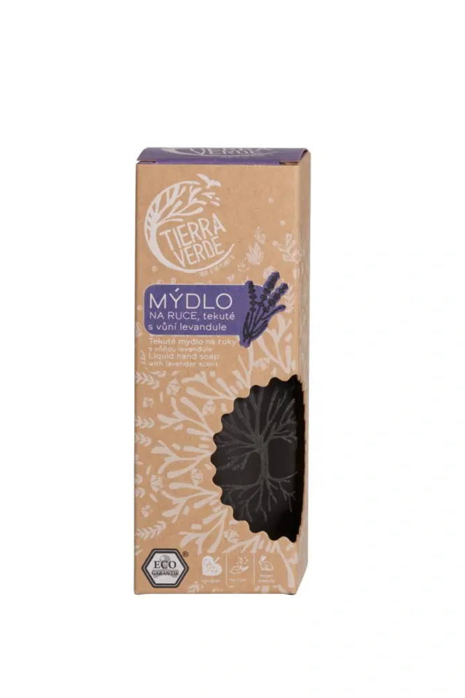 Tekuté mýdlo na ruce s vůní levandule (skleněná lahvička 230 ml), tierra Verde