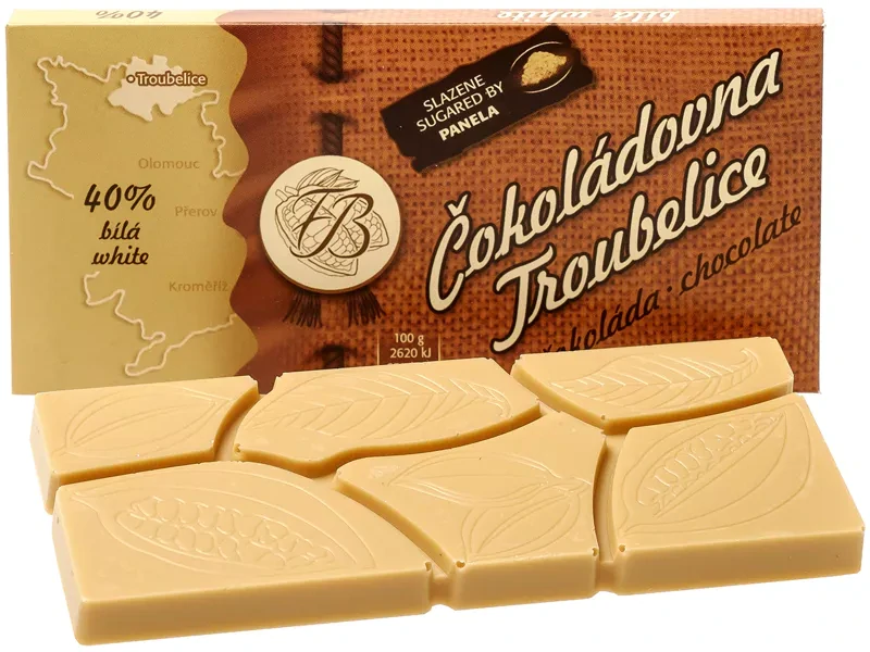 Bílá čokoláda 40% Čokoládovna Troubelice 45 g
