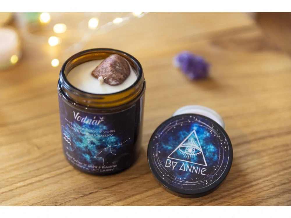Astrologická sójová svíčka Vodnář, 180 ml
