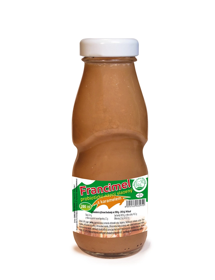 Probiotický jogurtový nápoj Francimel - karamel, 200 ml