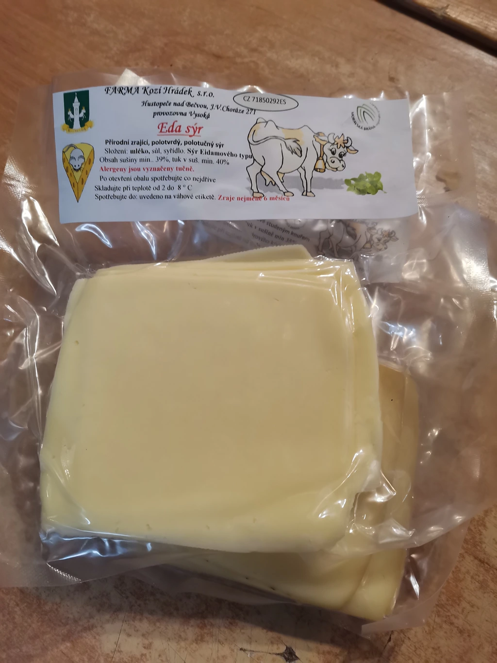 Plátkový sýr Eda, min. 120g