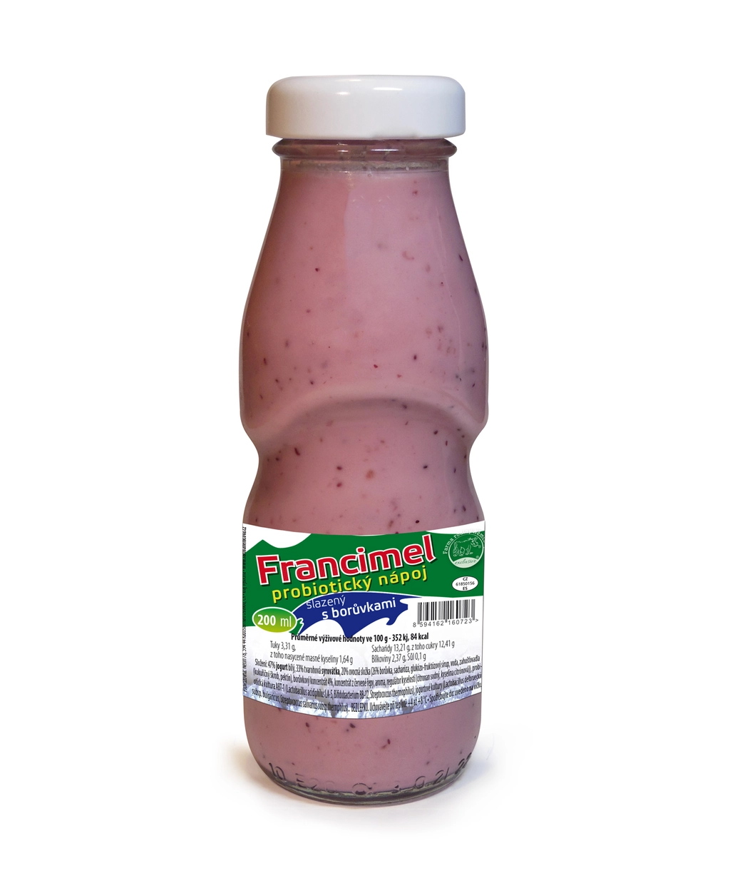 Probiotický jogurtový nápoj Francimel - borůvka, 200 ml