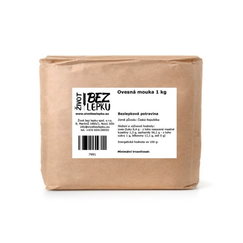 Ovesná mouka polohrubá, 1 kg