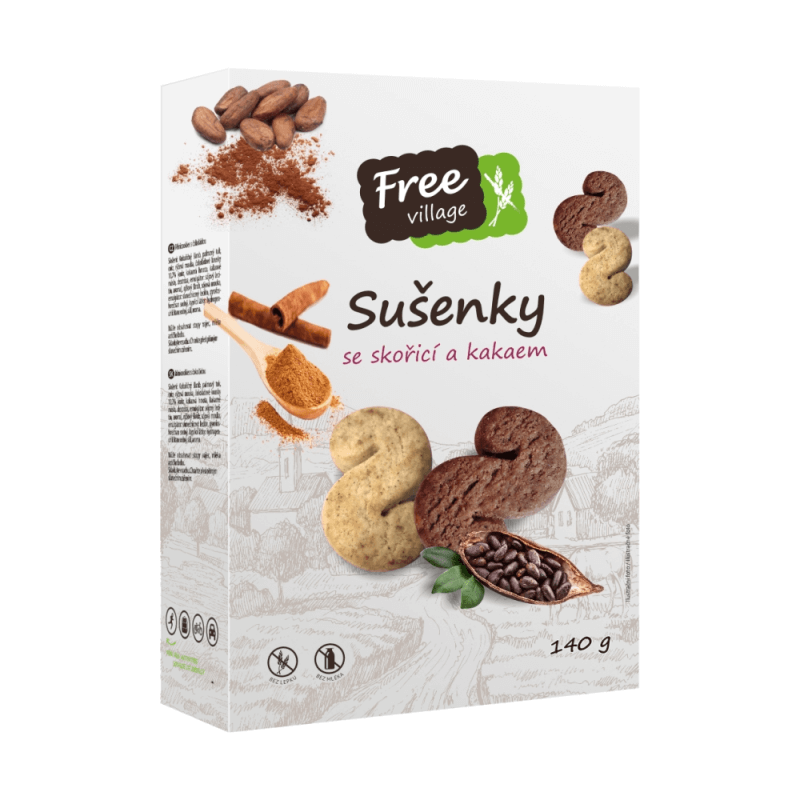 Sušenky se skořicí a kakaem 140 g
