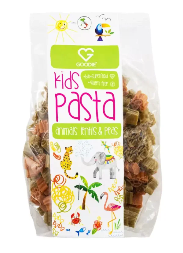 Dětské Těstoviny z červené čočky a zeleného hrášku - zvířátka - BIO 250 g