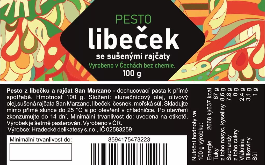Libečkové pesto se sušenými rajčaty San Marzano, 100 g