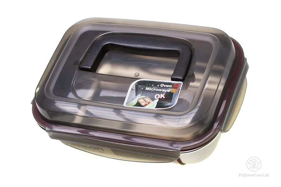 Nerezová obdélníková dóza na potraviny, 1900 ml