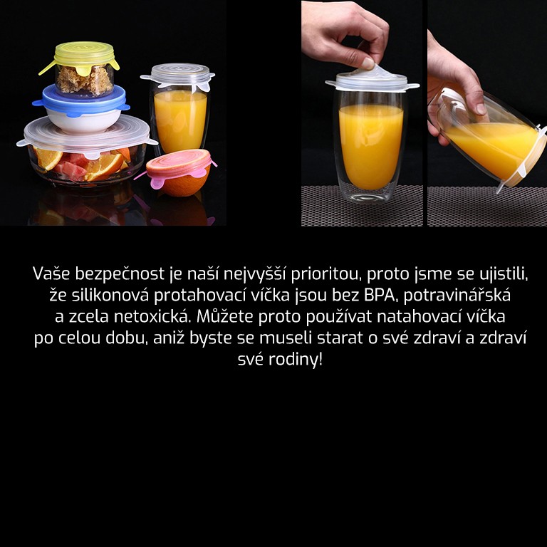 Opakovalně použitelná EKO silikonová víčka