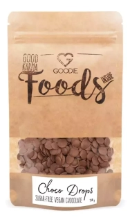 BIO choco drops - tmavá mléčná čokoláda vegan bez cukru, 150 g