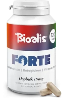 Bioalis Forte KOZÍ KOLOSTRUM, BETAGLUKAN a VITAMIN C a D, 120 ks